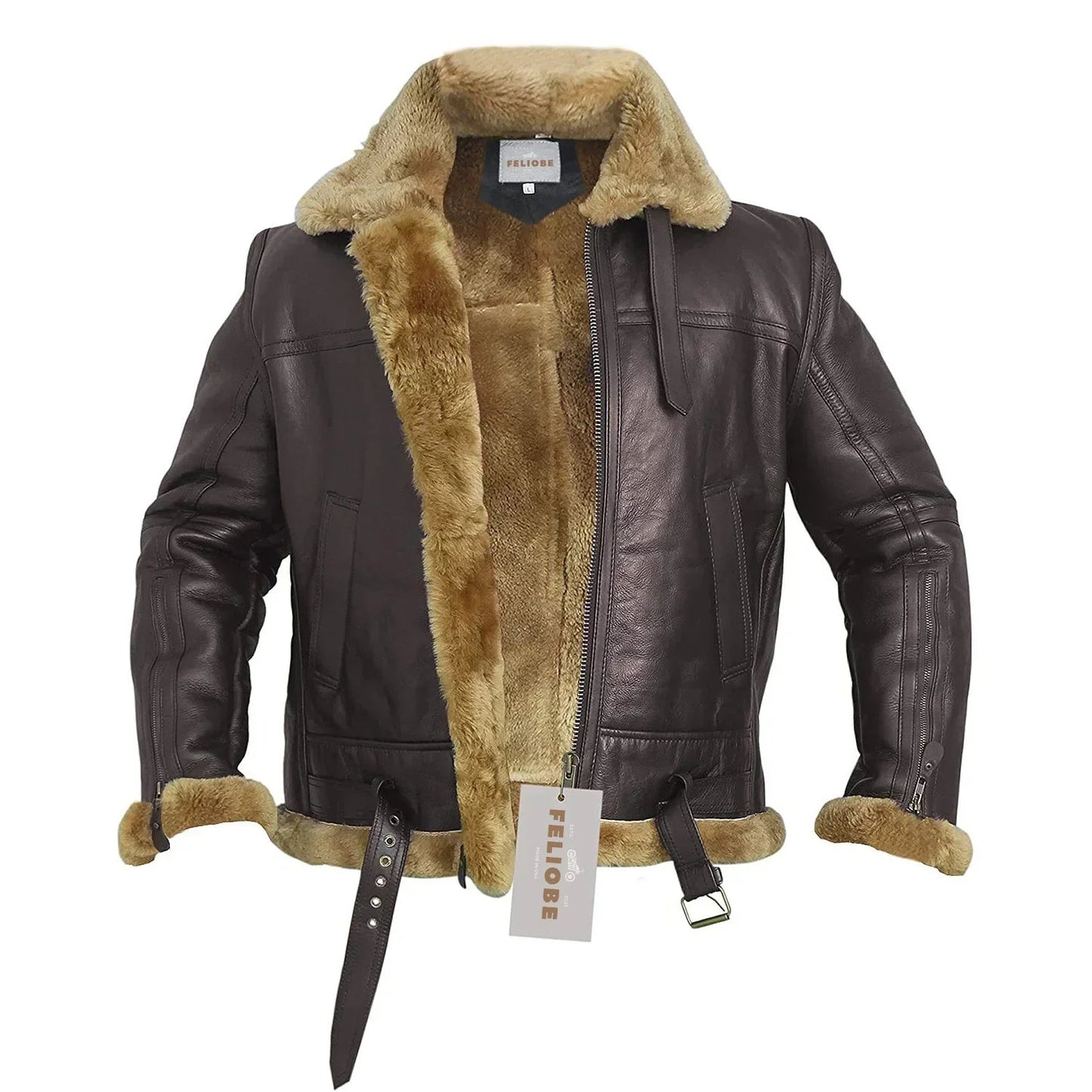 Ginger Ladies Bomber Jacket | Real Sheepskin, Adjustable Fit