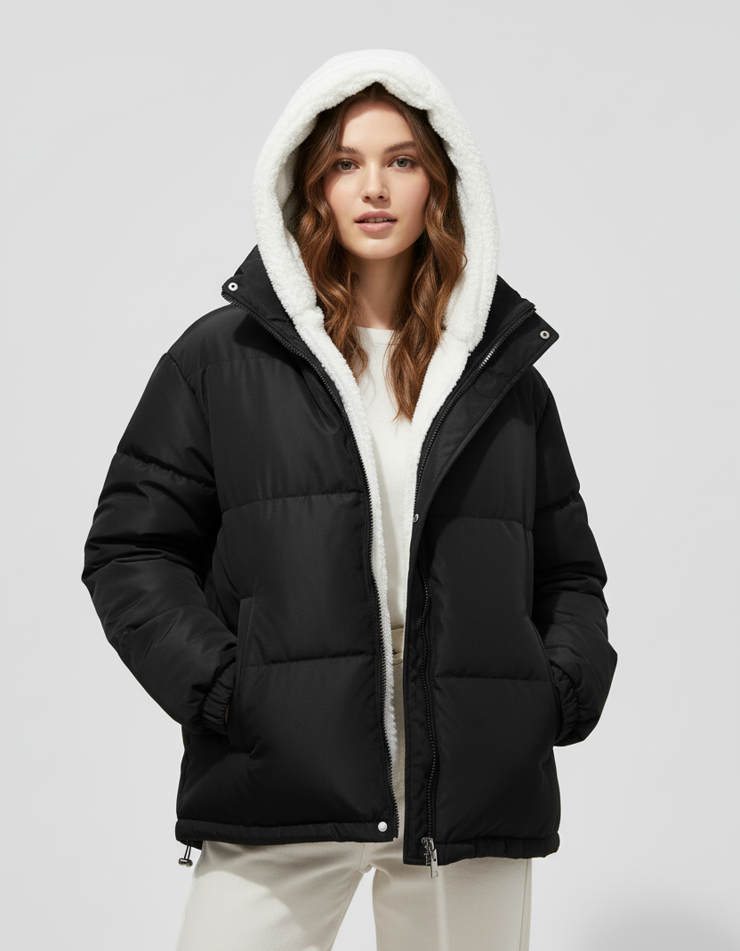 Women's Quilted Winter Jacket with High Collar for Optimal Warmth and Protection