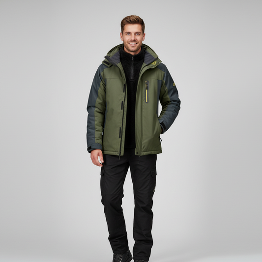 Waterproof and windproof men's outdoor jacket | Padded winter jacket with hood