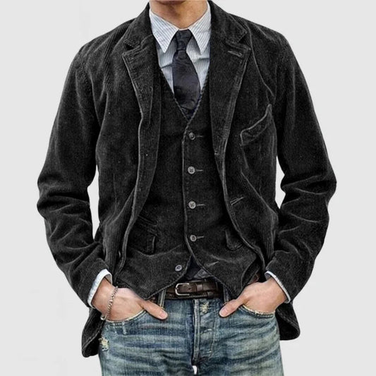 Haven Men's Vintage Corduroy Blazer & Vest | Comfortable Fit, Autumn Style 0