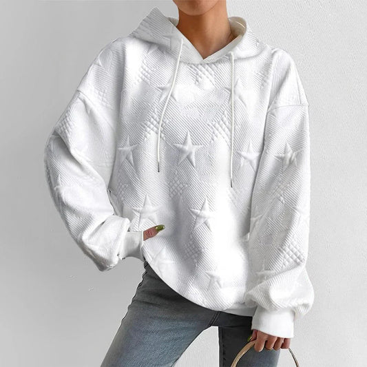 Haven Women's Hoodie | Textured Star Design, Casual Sweatshirt 0