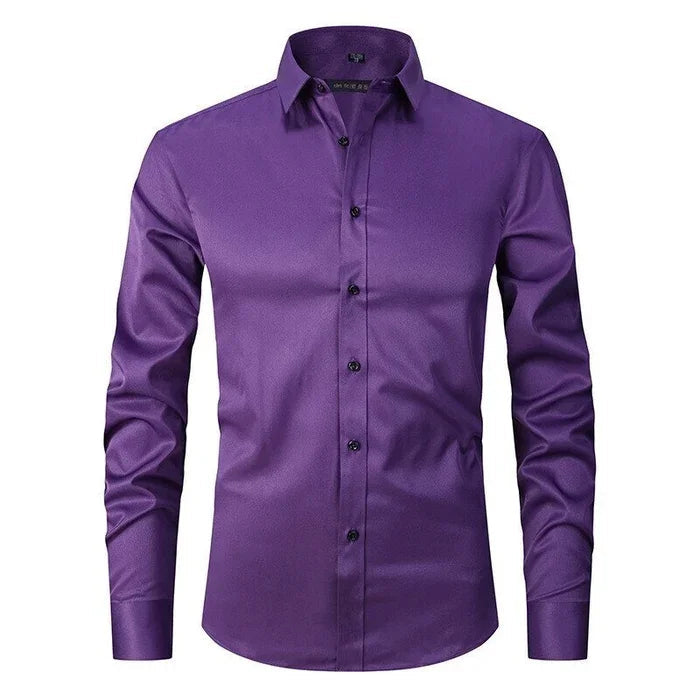 Hector Men's Stretch Dress Shirt | Breathable Polyester, Slim Fit 4