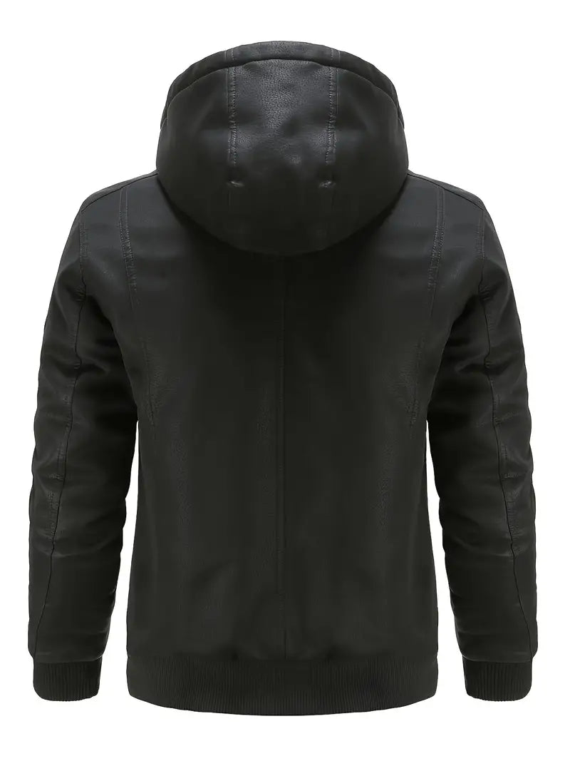 Hector Men's Winter Jacket | Windproof PU, Hooded Design 2