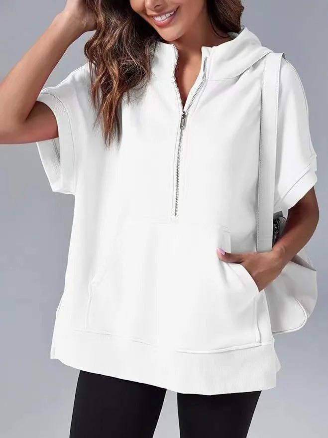 Holly Women's Casual Hoodie | Breathable Fabric, Short Sleeve 3