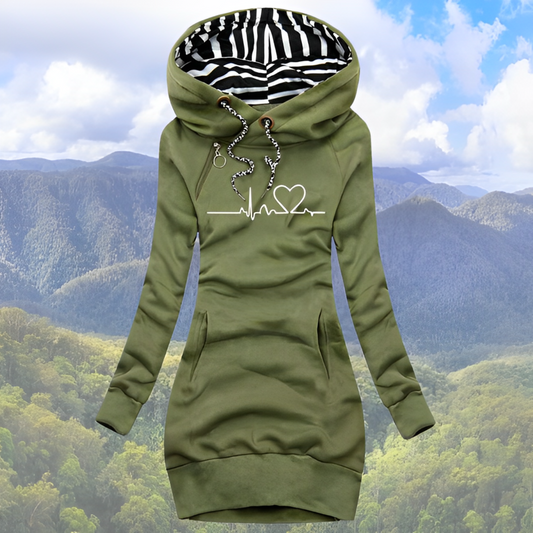 Holly Women's Hoodie | Cozy EKG Heartbeat Print 0