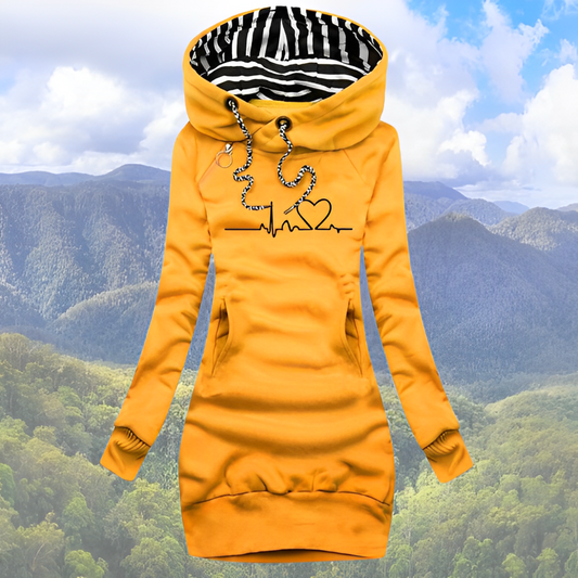 Holly Women's Hoodie | Cozy EKG Heartbeat Print 1