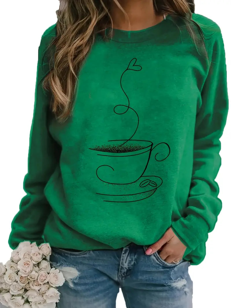 Holly Women's Sweatshirt | Cozy Coffee Print 3