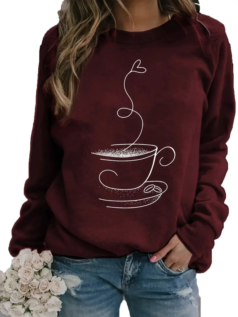 Holly Women's Sweatshirt | Cozy Coffee Print 5