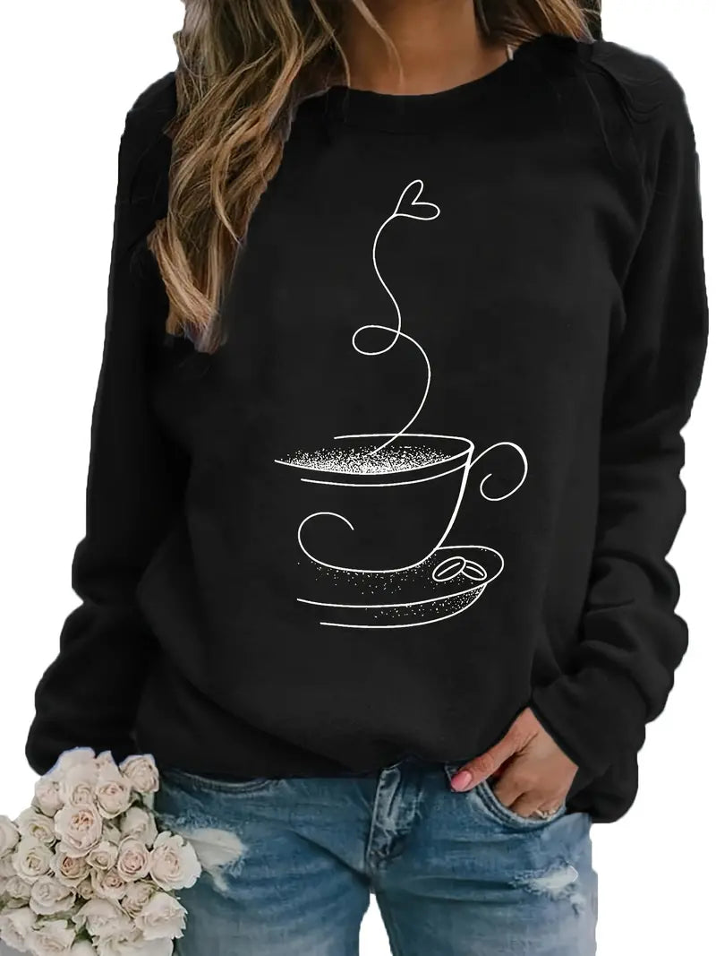 Holly Women's Sweatshirt | Cozy Coffee Print 6