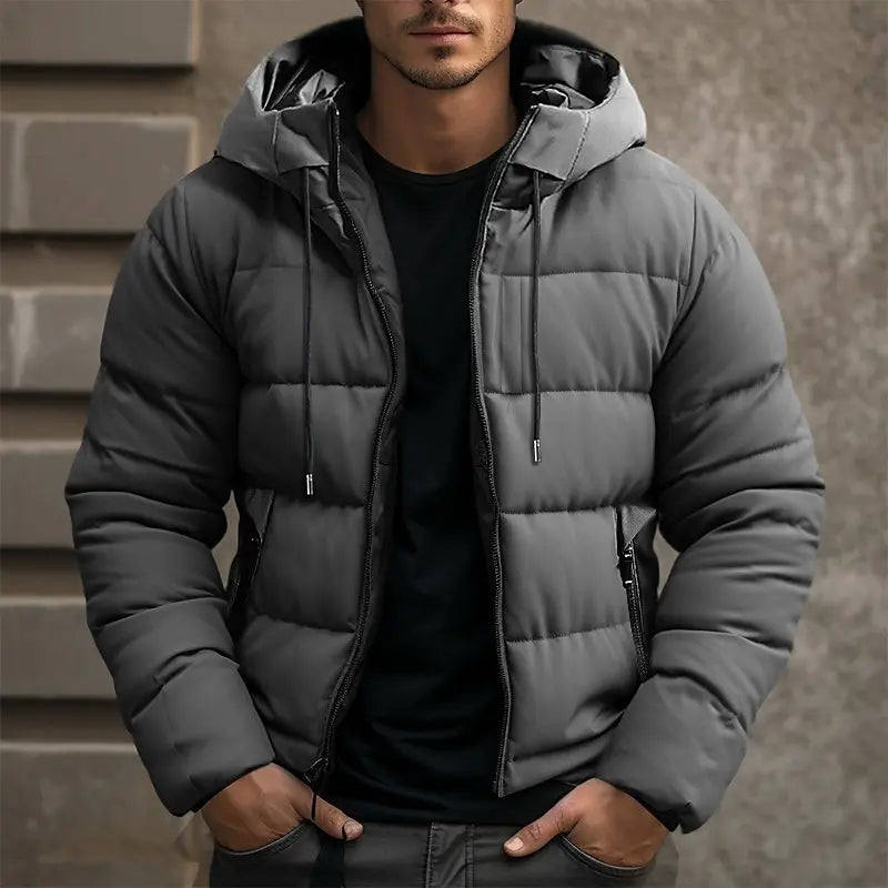 Hugo Men's Puffer Winter Jacket | With Hood and Practical Pockets