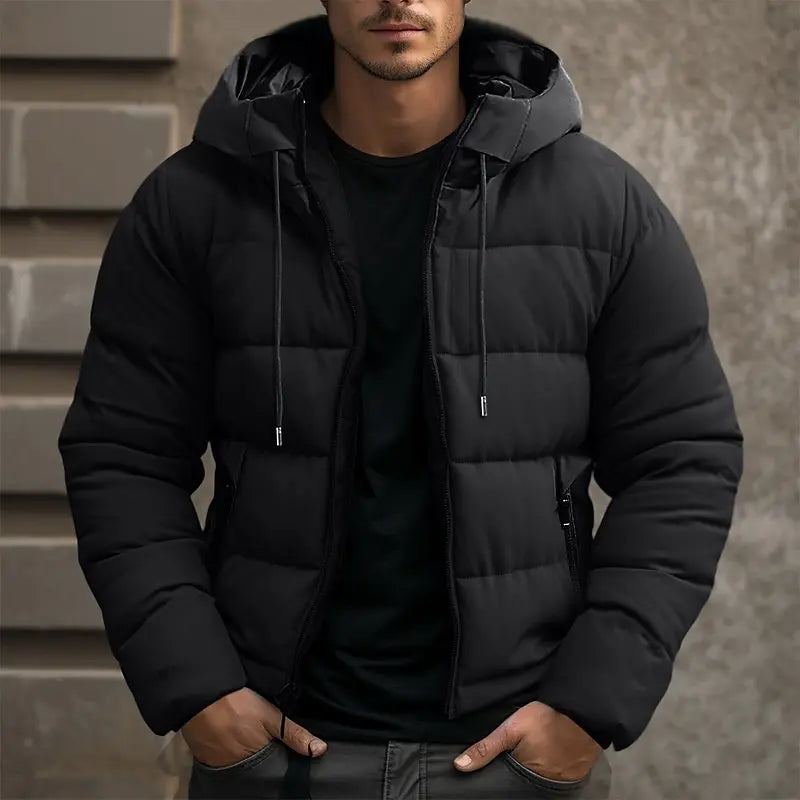 Hugo Men's Puffer Winter Jacket | With Hood and Practical Pockets