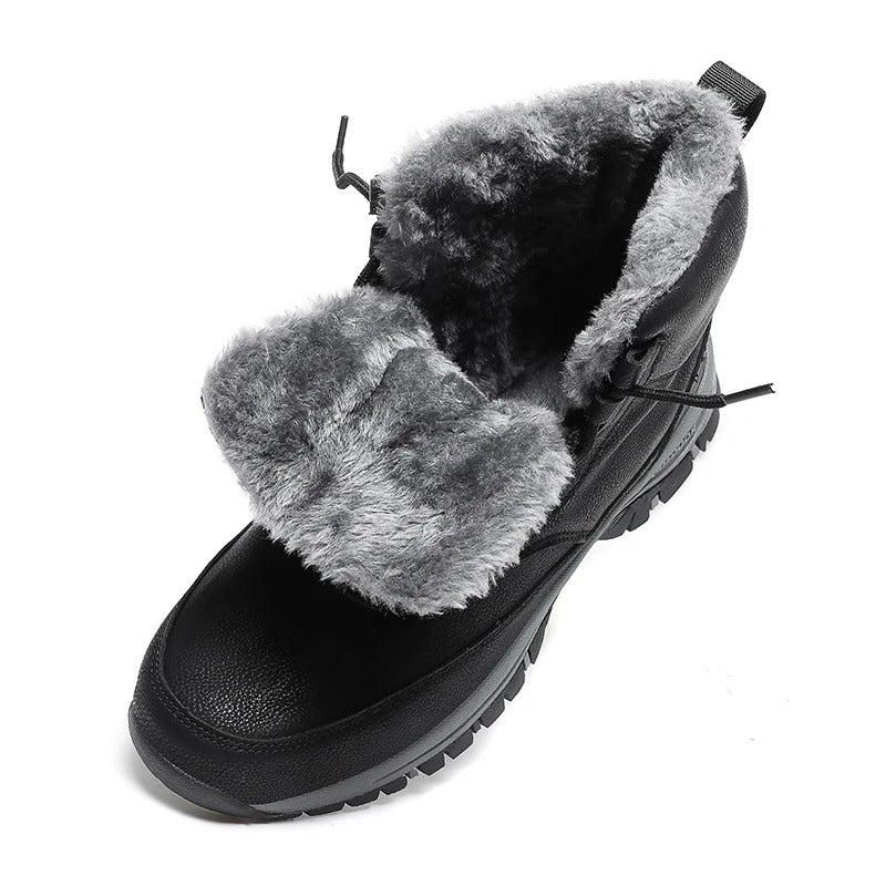 Hugo Men's Snow Boots | Waterproof Leather, Fleece Lining