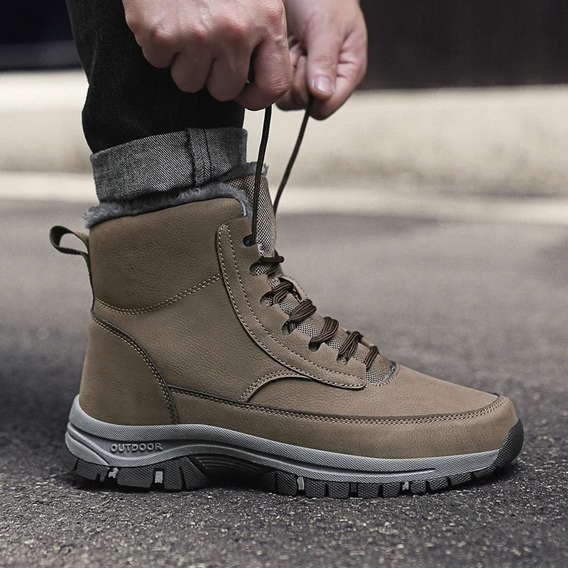Hugo Men's Snow Boots | Waterproof Leather, Fleece Lining