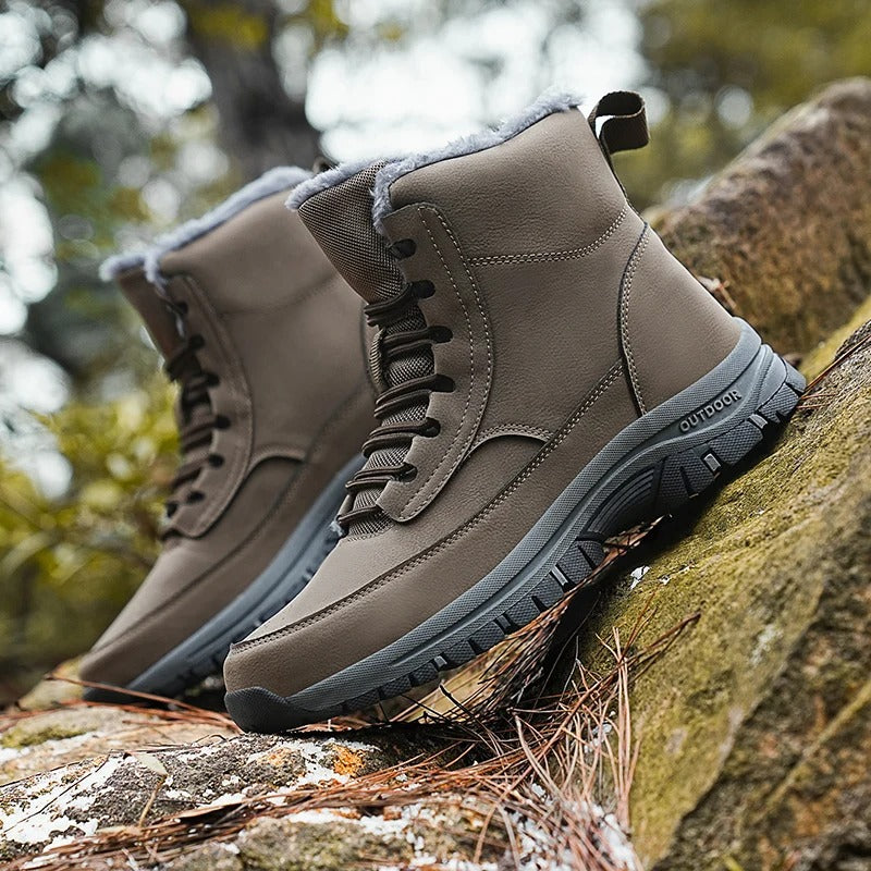 Hugo Men's Snow Boots | Waterproof Leather, Fleece Lining
