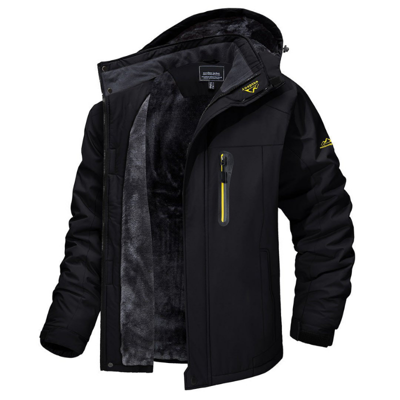 Hugo Men's Winter Jacket | Adjustable Hood, Insulating Lining