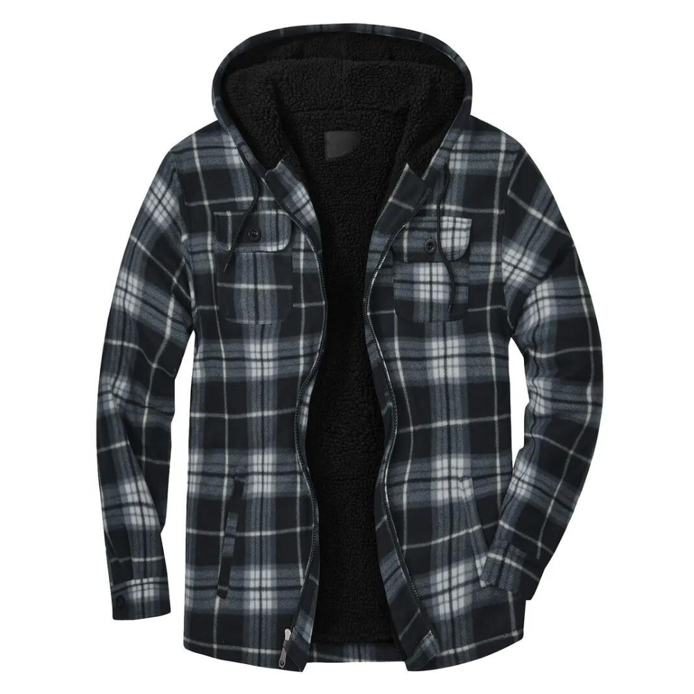 Hugo Men's Hooded Jacket | Checked Pattern, Casual Chic 4