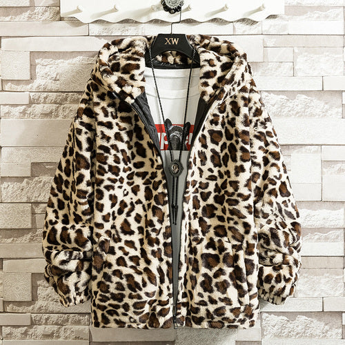 Hugo Men's Hooded Jacket | Stylish Leopard Print 0