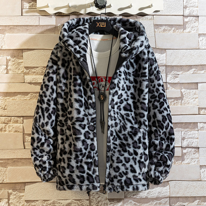 Hugo Men's Hooded Jacket | Stylish Leopard Print 5