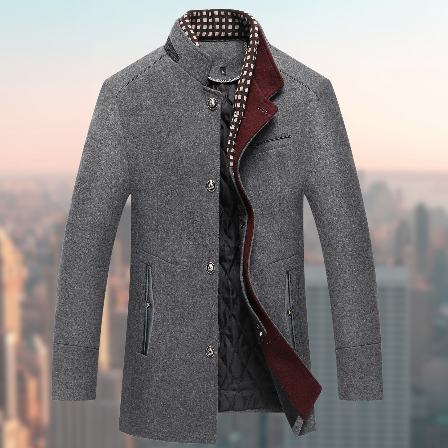 Hugo Men's Long Wool Coat | Windproof, Timeless Style 2