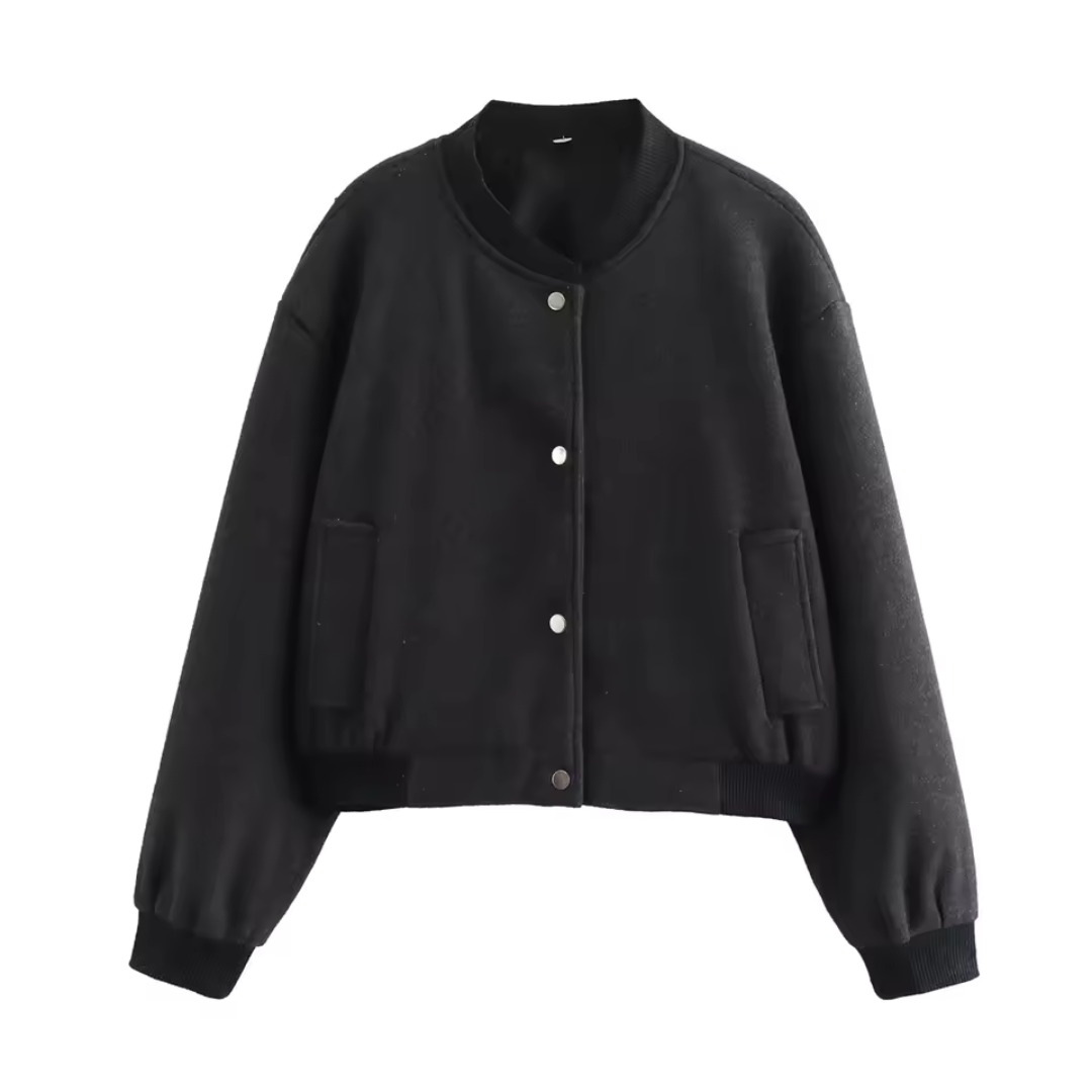 Ladies Round Neck Long Sleeve Jacket | Short