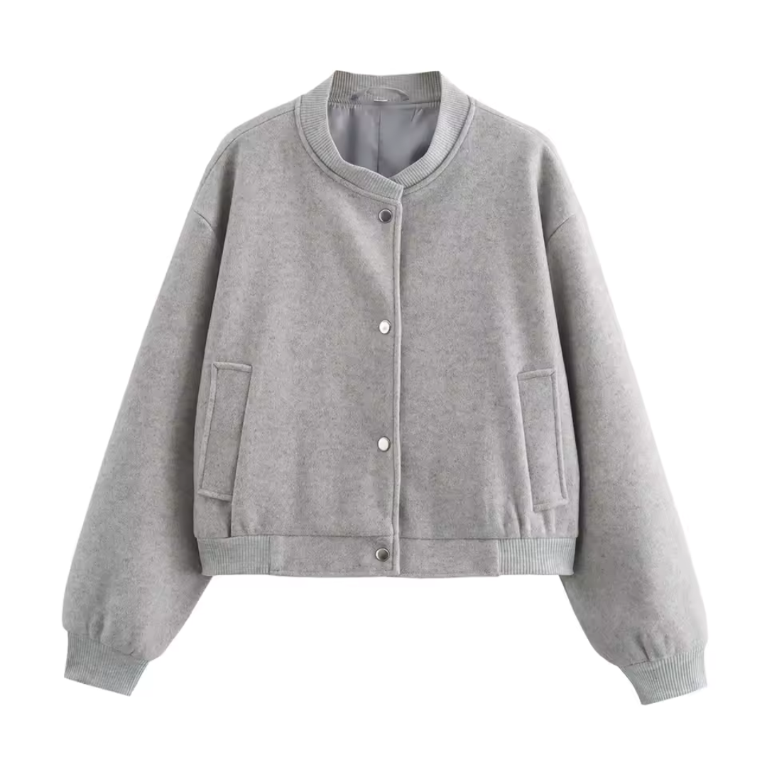 Ladies Round Neck Long Sleeve Jacket | Short