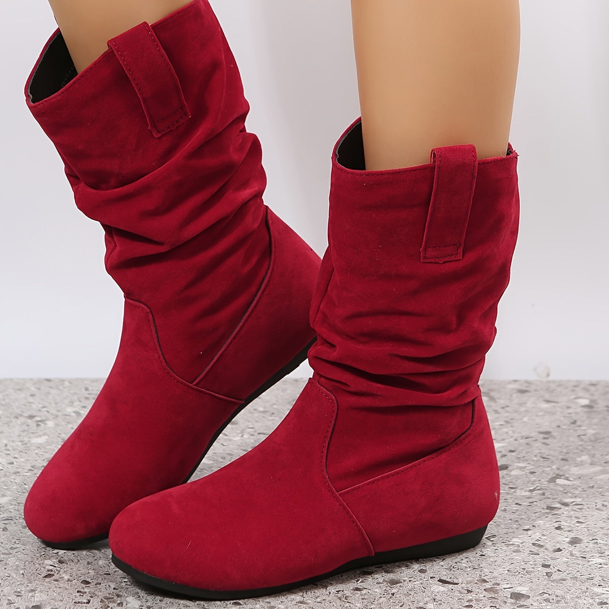 Jacy Ladies Ankle Boots | Soft Black Suede with Pleat Details