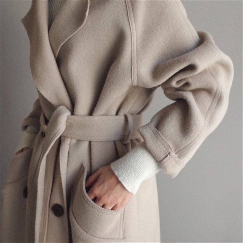 Jade Ladies Trench Coat Black | Luxury Tweed, Tailored