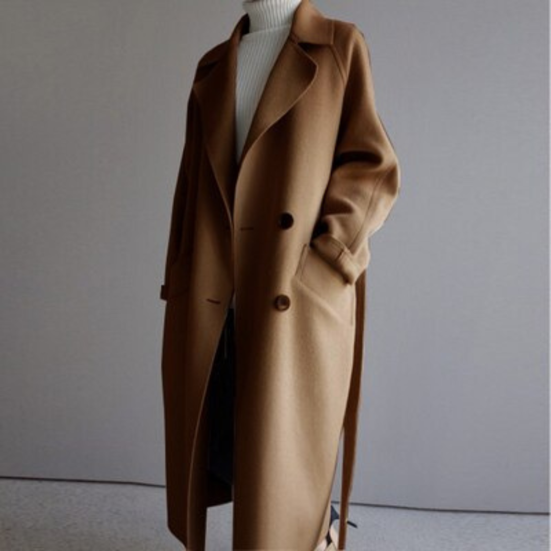 Jade Ladies Trench Coat Black | Luxury Tweed, Tailored