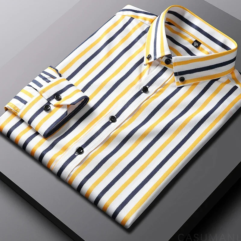 Jasper Men's Shirt | Soft Cotton Blend, Striped Design 0