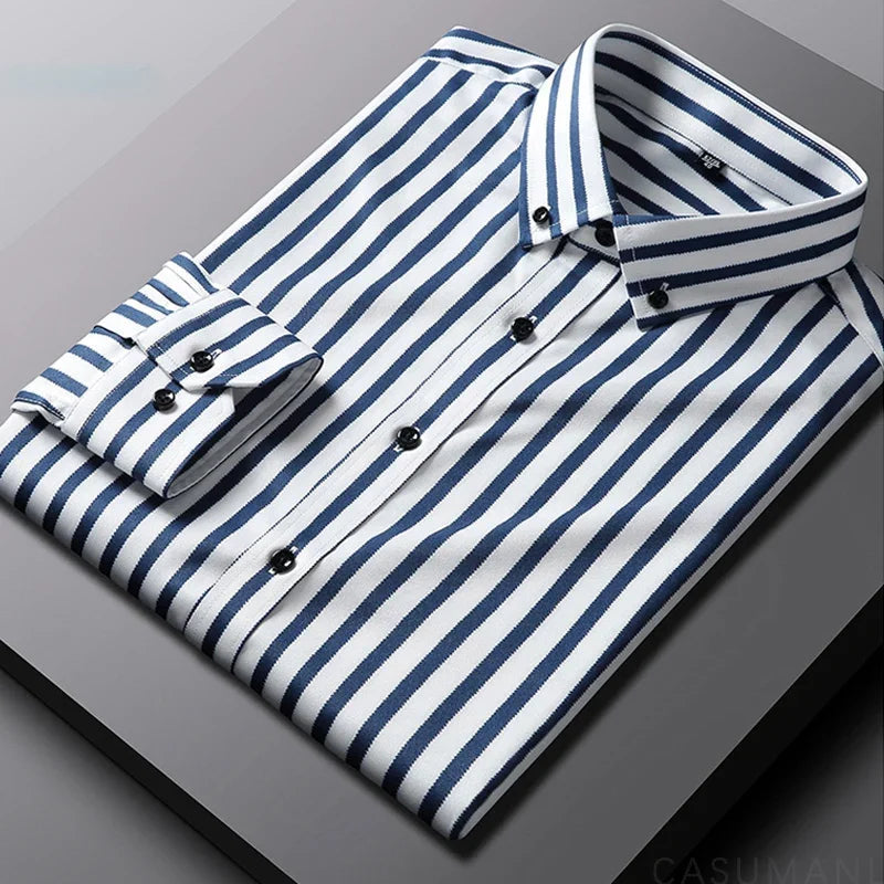Jasper Men's Shirt | Soft Cotton Blend, Striped Design 1