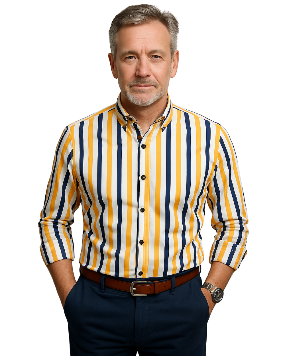 Jasper Men's Shirt | Soft Cotton Blend, Striped Design 3