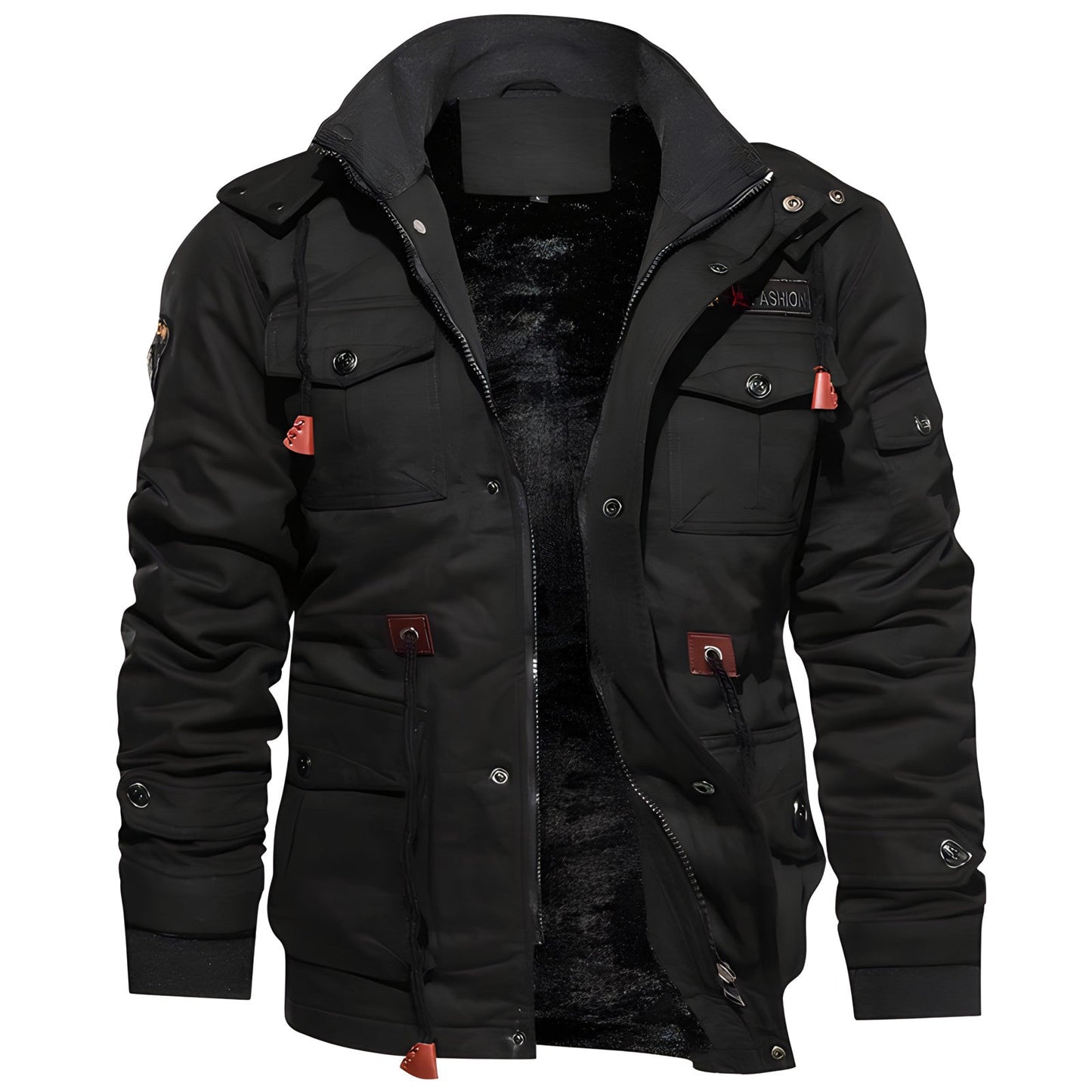Jay Men's Military Jacket | Fleece-Lined, Multi-Pocket Winter Coat 10