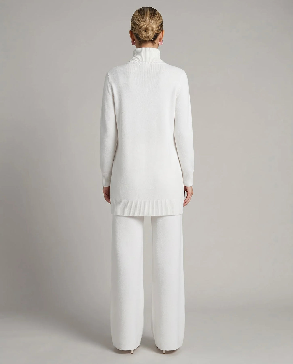 Kara Women's Knit Two-Piece Set | Turtleneck Top and Wide Leg Trousers 6