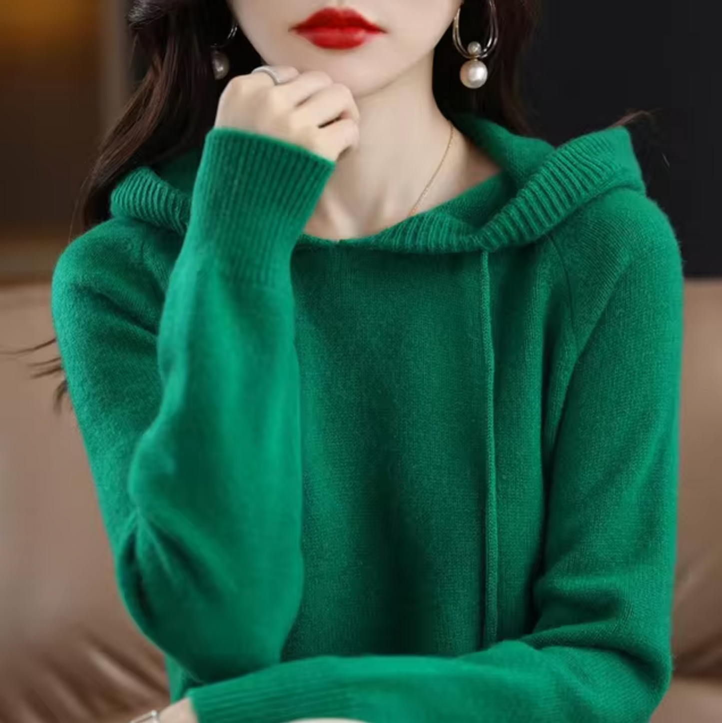 Kara Women's Knitted Hoodie | Soft Knit Fabric, Cozy 2