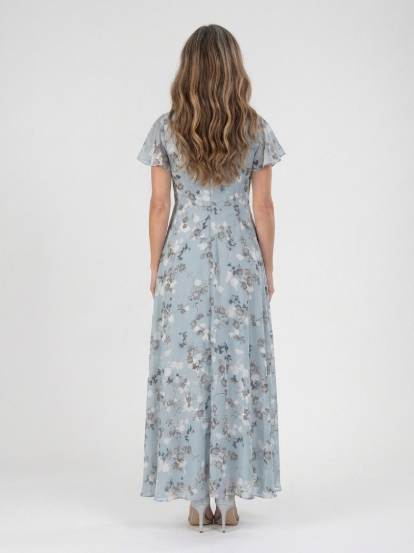 Kara Women's Maxi Dress | Lightweight Chiffon, Floral Design 2
