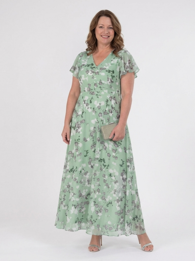 Kara Women's Maxi Dress | Lightweight Chiffon, Floral Design 4