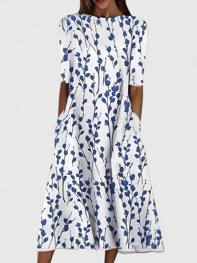 Kara Women's Midi Dress | Floral Print, Comfortable Fit, Plus Size Available 0