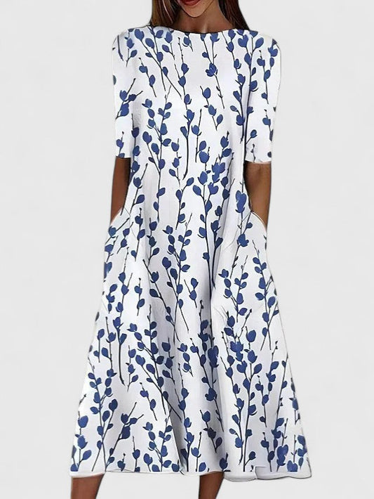 Kara Women's Midi Dress | Floral Print, Comfortable Fit, Plus Size Available 0