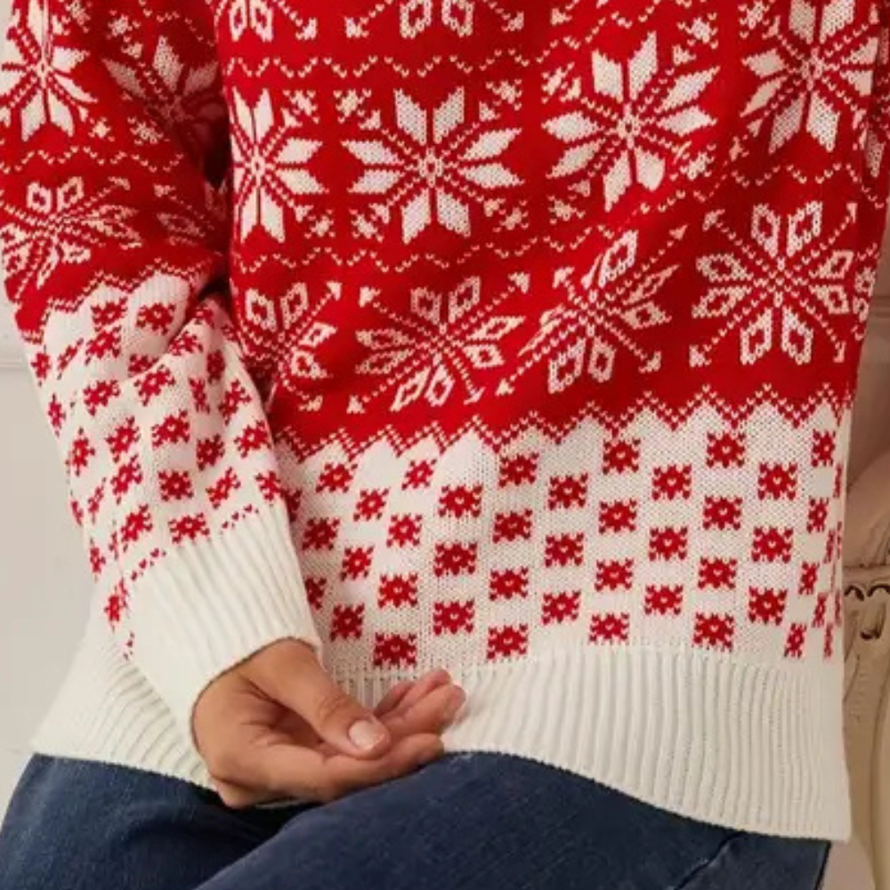 Karla Women's Christmas Sweater | 100% Acrylic, Ugly Christmas Sweater with Snowflake Design