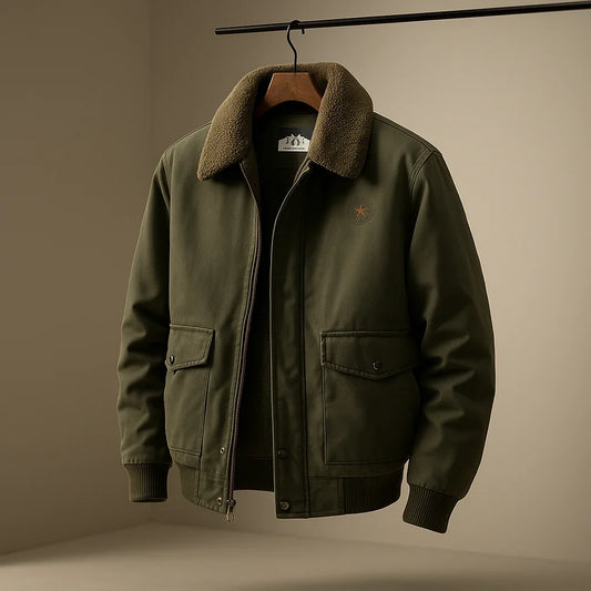 Kendrick Men's Bomber Jacket | Cotton Twill, Faux Shearling Collar 0