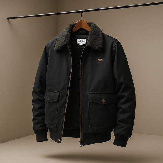 Kendrick Men's Bomber Jacket | Cotton Twill, Faux Shearling Collar 1