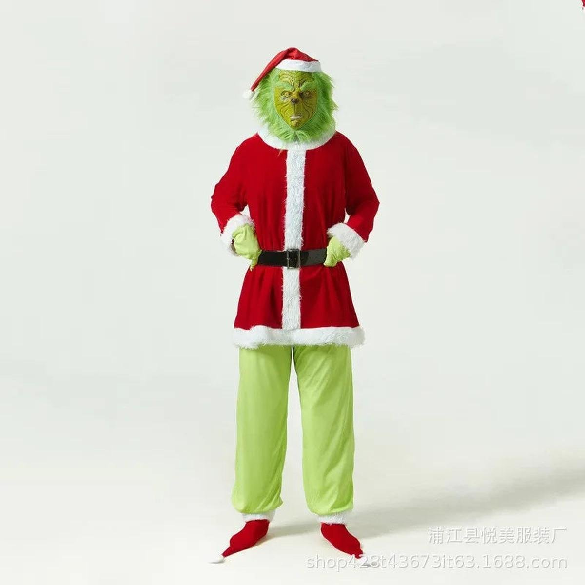 Santa Claus Costume for Adults | Includes Mask, Hat, and Gloves