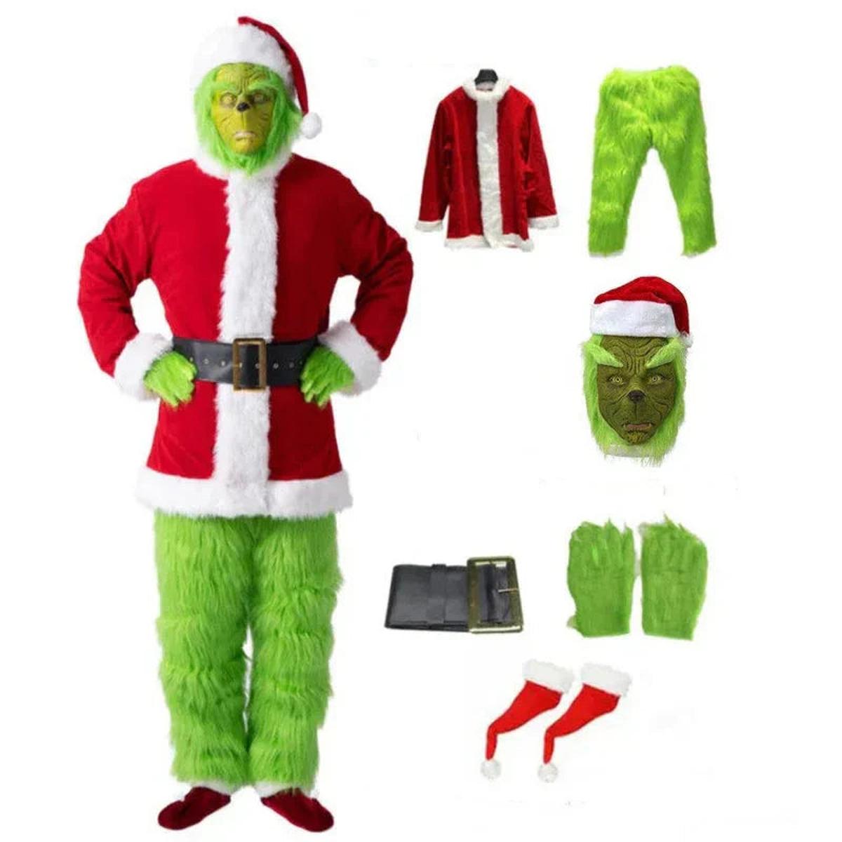 Santa Claus Costume for Adults | Includes Mask, Hat, and Gloves