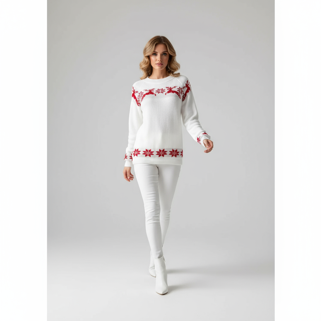 Kira Women's Christmas Sweater | 100% Acrylic, Comfortable Regular Fit and Festive Look