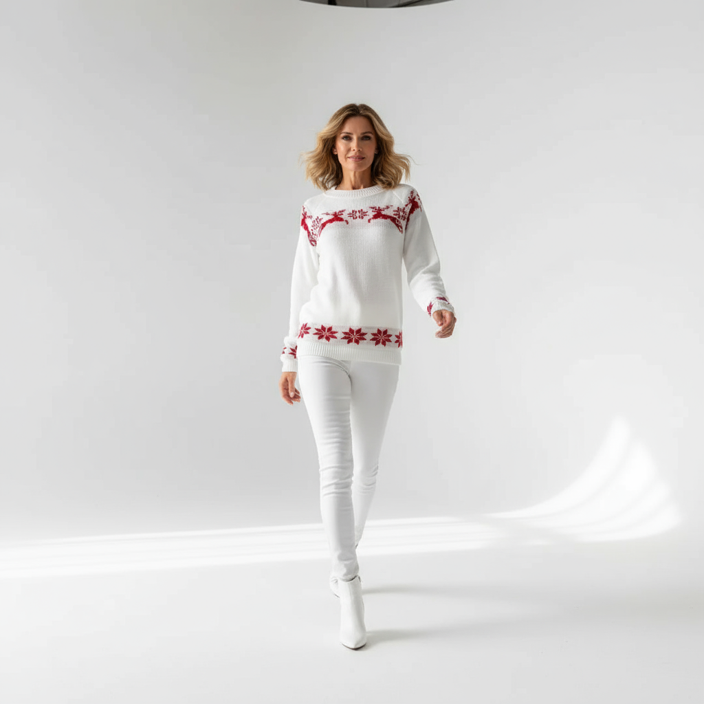 Kira Women's Christmas Sweater | 100% Acrylic, Comfortable Regular Fit and Festive Look