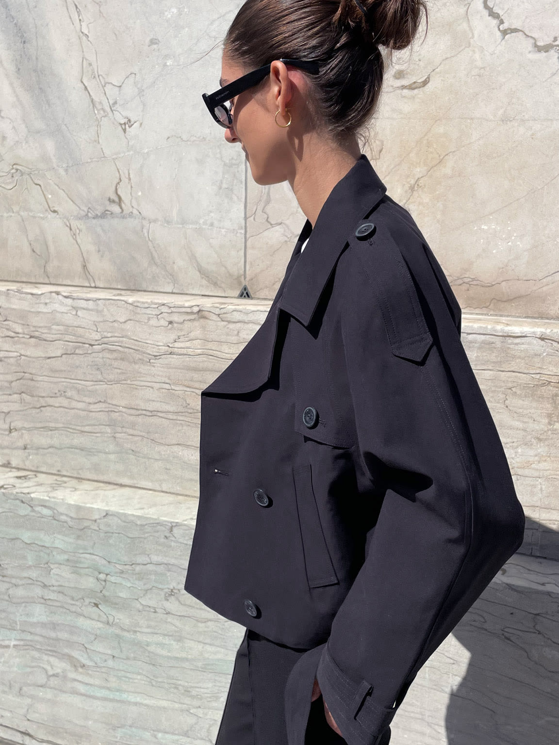 Kira Women's Trench Coat | Short Lightweight, Elegant Fit in Green