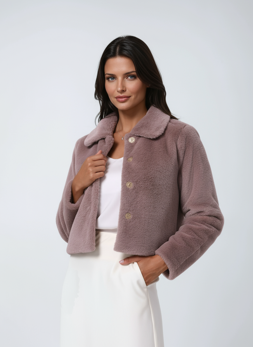 Kira Ladies Winter Jacket | Soft Faux Fur, Boxy Silhouette