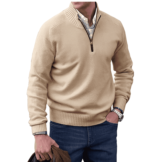 Lance Men's Cashmere Quarter Zip Sweater | Lightweight Comfort, Modern Fit 0