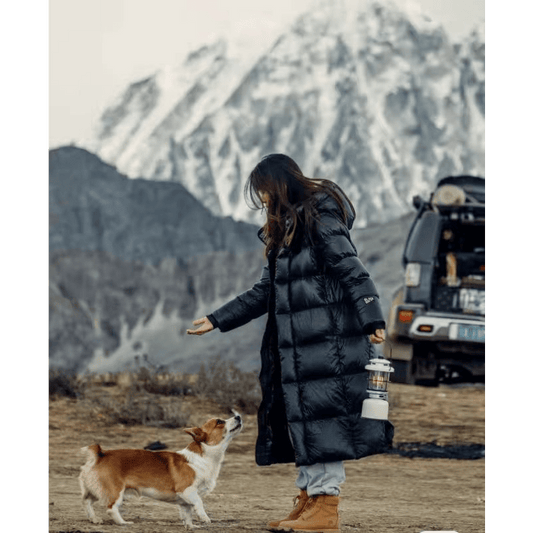 Long Quilted Women's Winter Coat with Adjustable Hood and Functional Pockets for Maximum Warmth