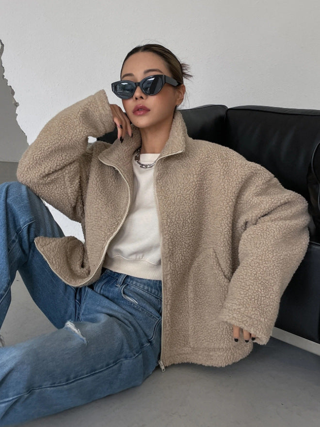 Lara Women's Wool Jacket | Cozy Lambswool, Oversized 4